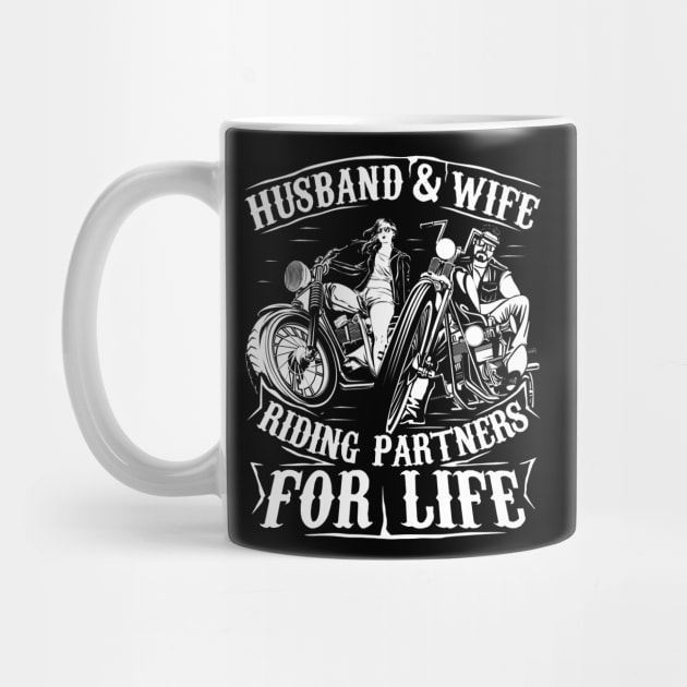 Motorcycle Husband And Wife Riding Partners For Life by Buleskulls 